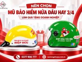 NÊN CHỌN MŨ BẢO HIỂM NỬA ĐẦU HAY 3/4 LÀM QUÀ TẶNG DOANH NGHIỆP