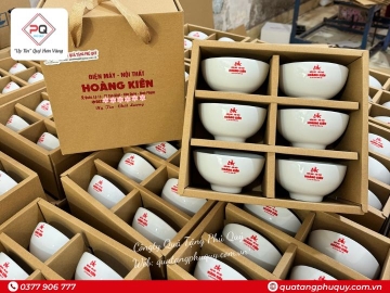 BỘ 6 CHÉN SỨ IN LOGO THEO YÊU CẦU