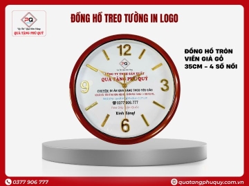 ĐỒNG HỒ TREO TƯỜNG TRÒN VÂN SƠN GIẢ GỖ 4 SỐ NỔI 