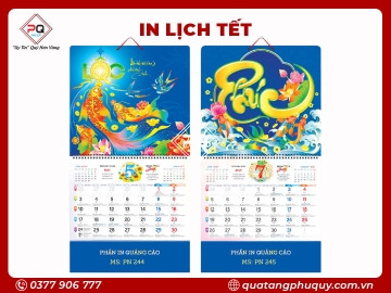 LỊCH LÒ XO GIỮA 13 TỜ BẾ NỔI 3D TAM NGƯ HỘI TỤ