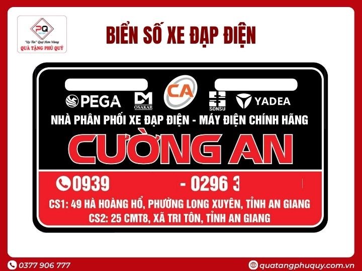 BIỂN SỐ XE ĐẠP ĐIỆN NHỰA PVC