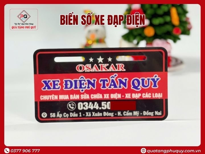 BIỂN SỐ XE ĐẠP ĐIỆN NHỰA PVC