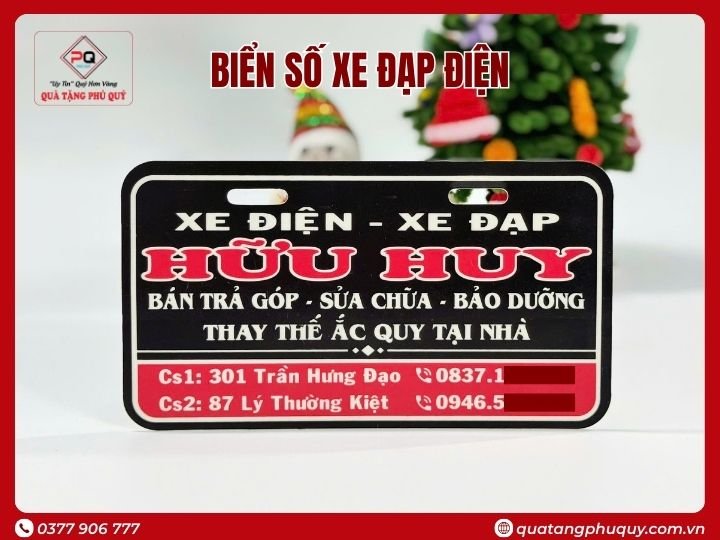 BIỂN SỐ XE ĐẠP ĐIỆN NHỰA PVC