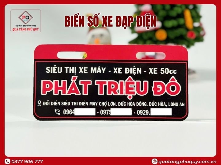 BIỂN SỐ XE ĐẠP ĐIỆN NHỰA PVC