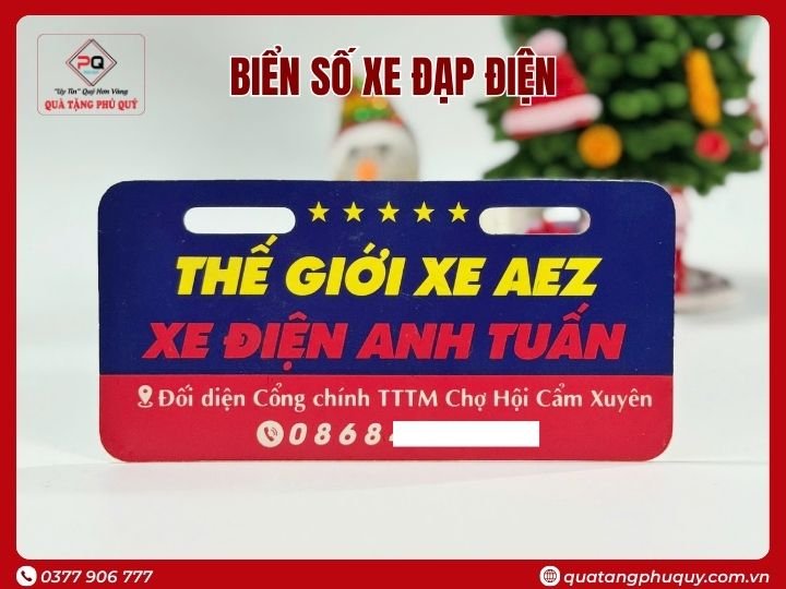 BIỂN SỐ XE ĐẠP ĐIỆN NHỰA PVC