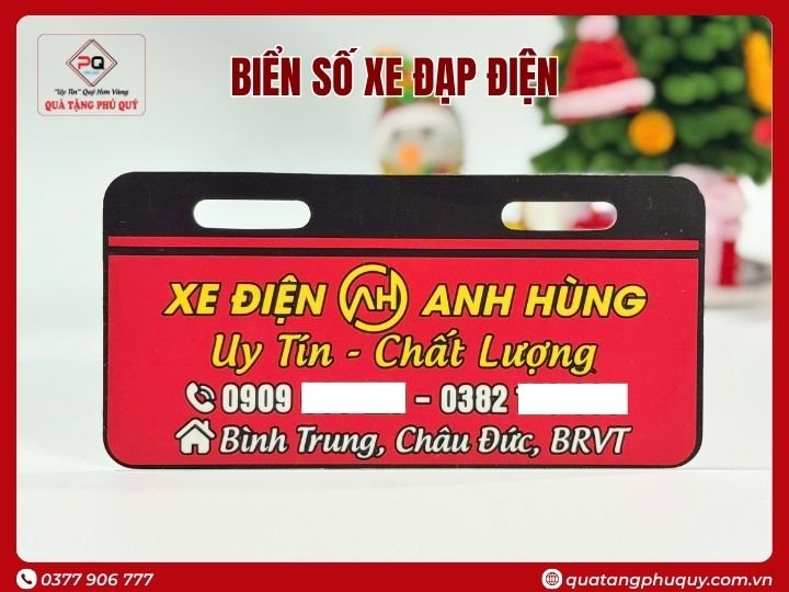 BIỂN SỐ XE ĐẠP ĐIỆN NHỰA PVC