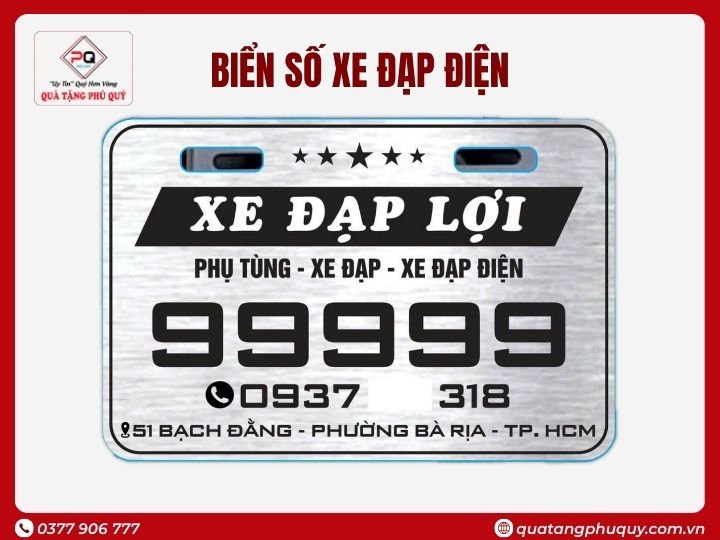 BIỂN SỐ XE ĐẠP ĐIỆN ALU NHÔM