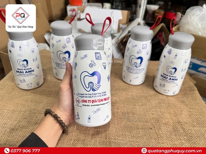 BÌNH GIỮ NHIỆT IN LOGO NHA KHOA 500ML
