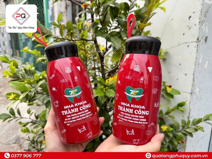 BÌNH GIỮ NHIỆT IN LOGO NHA KHOA 500ML