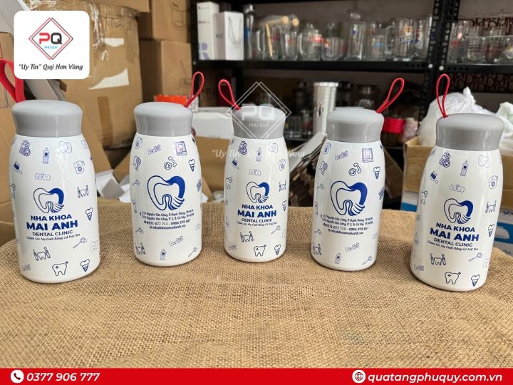BÌNH GIỮ NHIỆT IN LOGO NHA KHOA 500ML