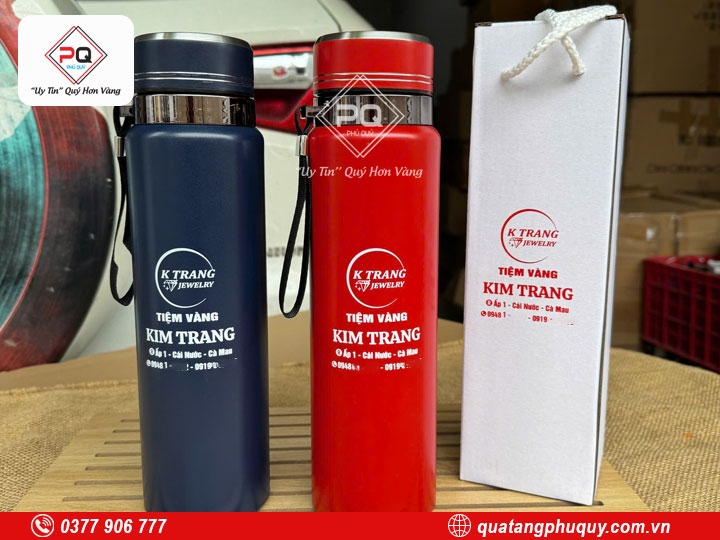 BÌNH GIỮ NHIỆT IN LOGO TIỆM VÀNG
