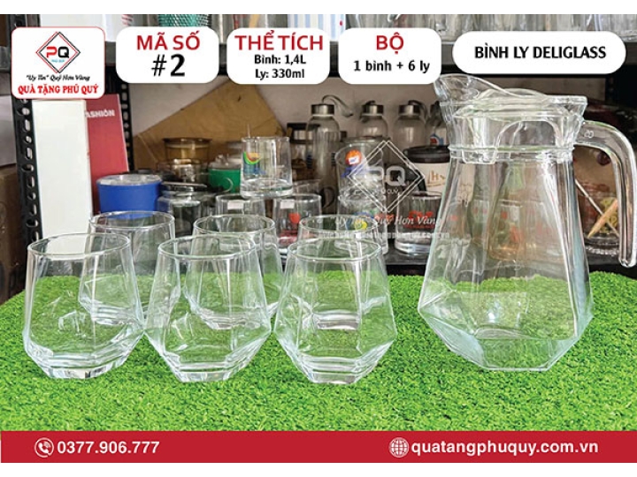 BÌNH LY THUỶ TINH DELI GLASS 1400ML