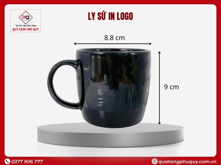 CỐC SỨ IN LOGO ĐỦ MÀU DÁNG LÙN QUAI C 350ML
