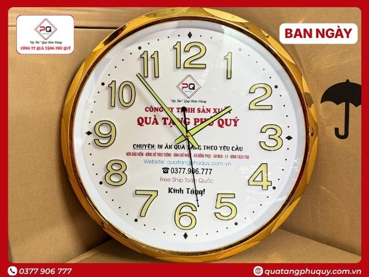 ĐỒNG HỒ TREO TƯỜNG IN LOGO SỐ DẠ QUANG