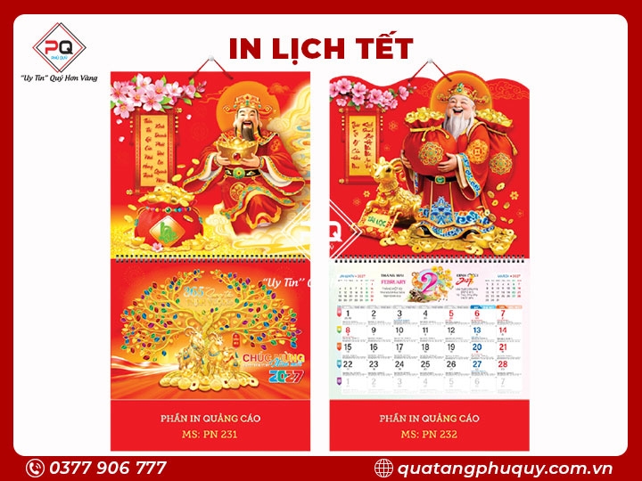 LỊCH LÒ XO GIỮA 13 TỜ BẾ NỔI 3D THẦN TÀI