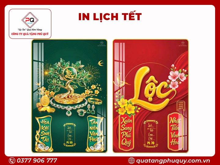 IN LỊCH TRÁNG GƯƠNG CHỮ LỘC