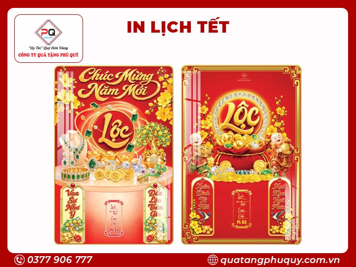 IN LỊCH TRÁNG GƯƠNG CHỮ LỘC