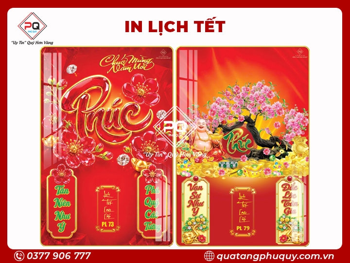 IN LỊCH TRÁNG GƯƠNG CHỮ PHÚC