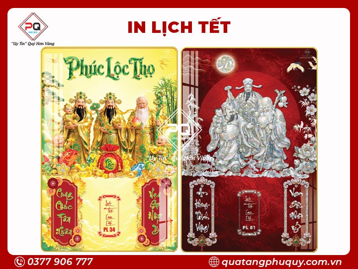 IN LỊCH TRÁNG GƯƠNG PHÚC LỘC THỌ