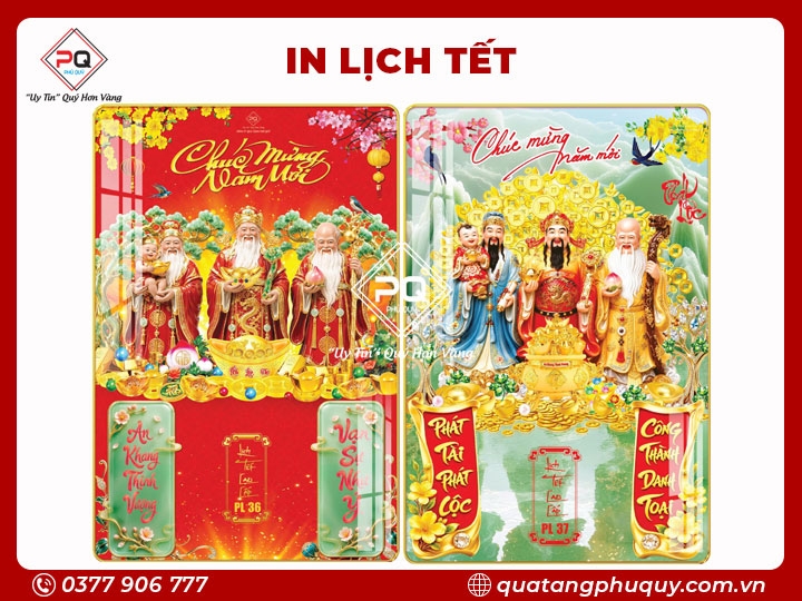 IN LỊCH TRÁNG GƯƠNG PHÚC LỘC THỌ