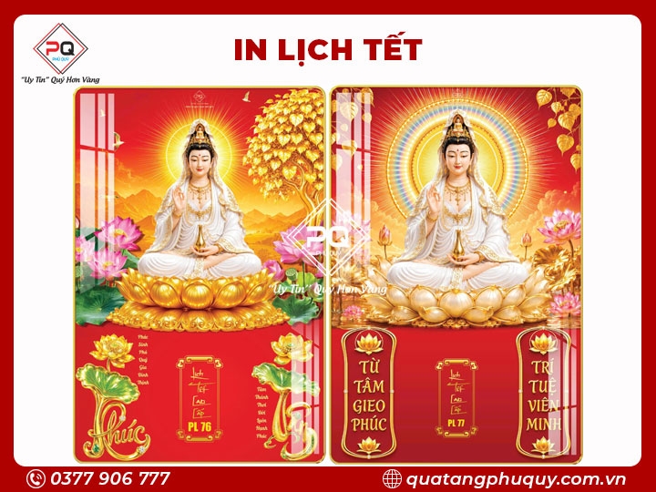 IN LỊCH TRÁNG GƯƠNG QUAN ÂM BỒ TÁT