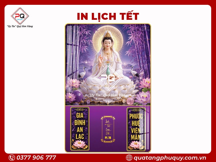 IN LỊCH TRÁNG GƯƠNG QUAN ÂM BỒ TÁT