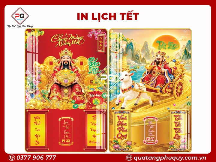 IN LỊCH TRÁNG GƯƠNG THẦN TÀI