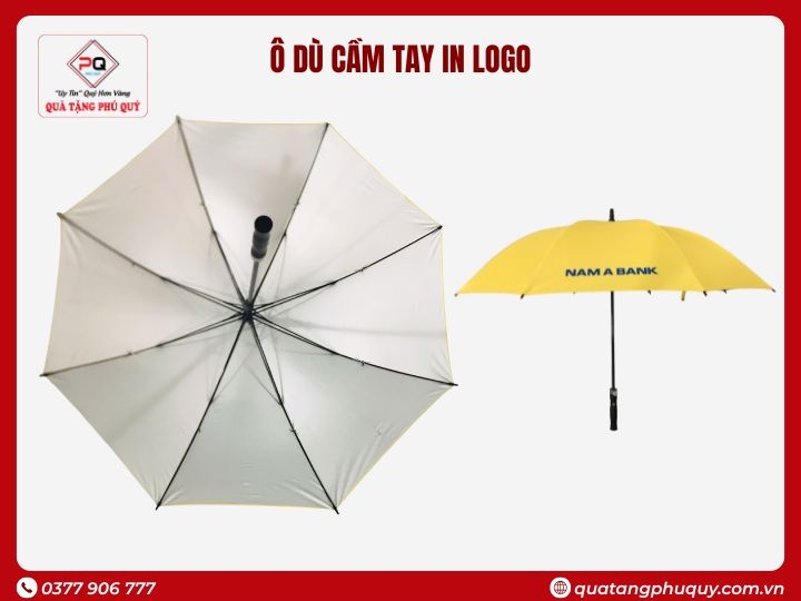 Ô DÙ CẦM TAY IN LOGO CÁN THẲNG