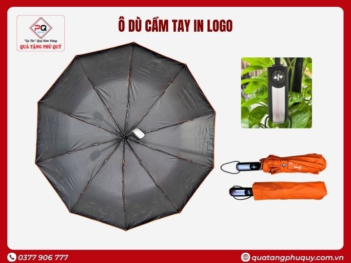 Ô DÙ CẦM TAY GẤP 3 TỰ ĐỘNG 2 CHIỀU 10 NAN