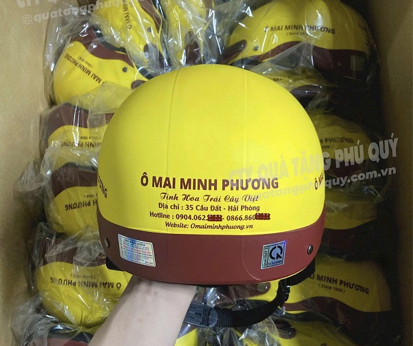 Nón bảo hiểm in logo giá tốt tại Phú Quý