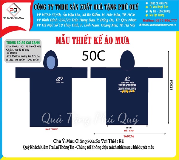 Áo mưa in logo