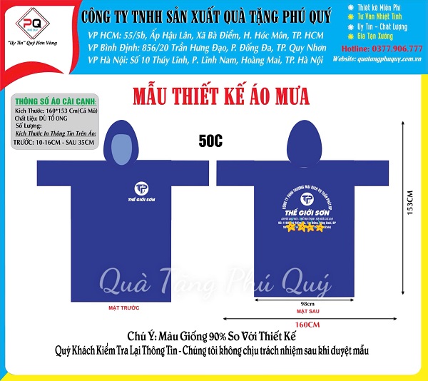 Áo mưa in logo