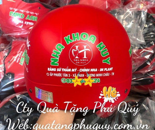 Nón bảo hiểm in logo quảng cáo