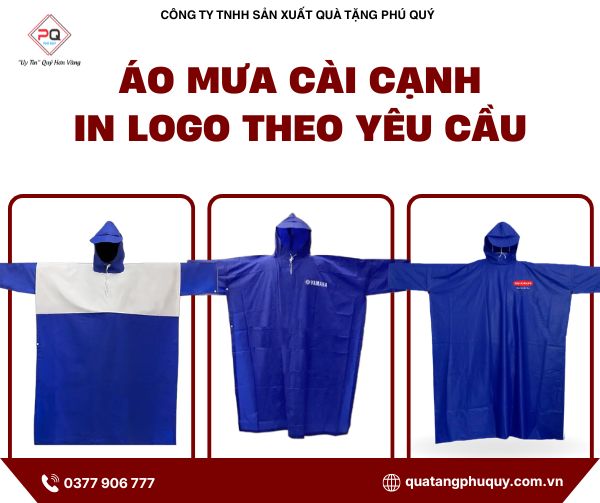 Áo mưa cài cạnh in logo Áo mưa cài cạnh in logo