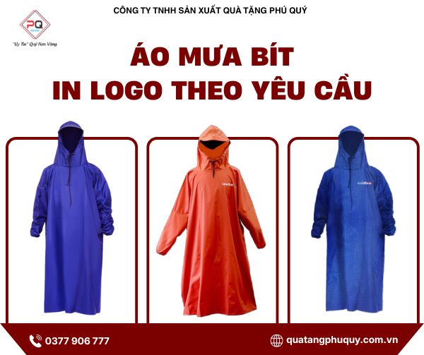 Áo mưa bít in logo Áo mưa bít in logo