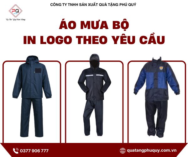Áo mưa bộ in logo Áo mưa bộ in logo