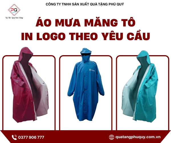 Áo mưa măng tô in logo Áo mưa măng tô in logo