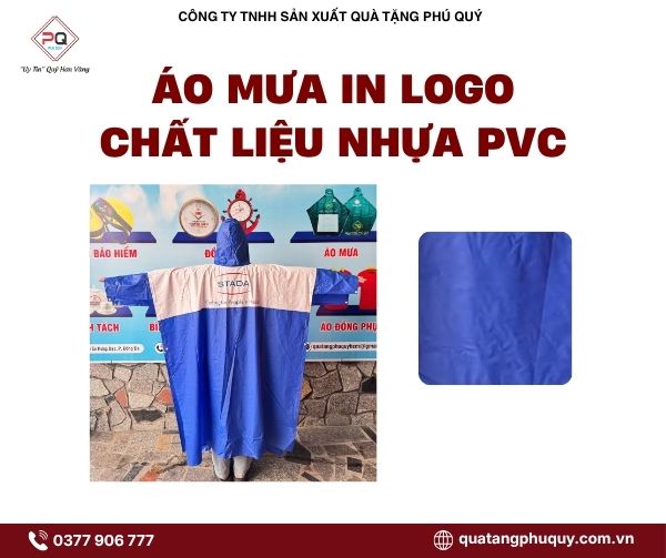 Áo mưa in logo chất liệu nhựa PVC Áo mưa in logo chất liệu nhựa PVC