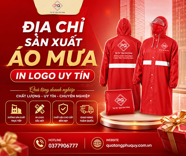 Địa chỉ sản xuất áo mưa in logo quà tặng doanh nghiệp uy tín