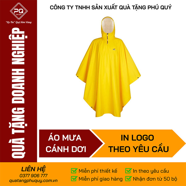 Áo mưa cánh dơi in logo