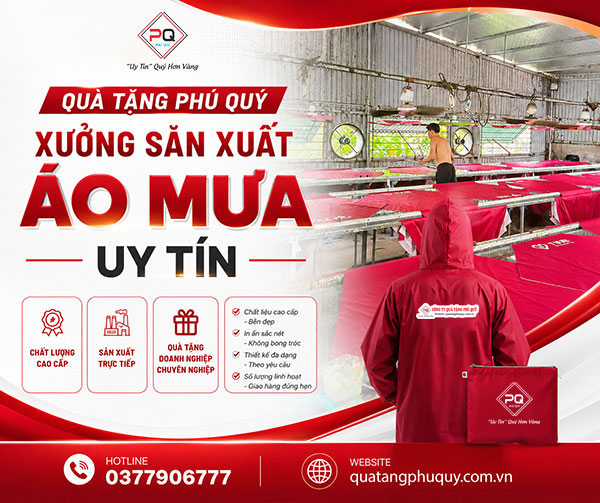 Xưởng in áo mưa Quà Tặng Phú Quý