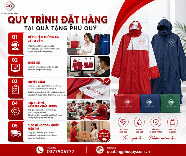 Quy trình đặt in áo mưa theo yêu cầu taij Hà Nội