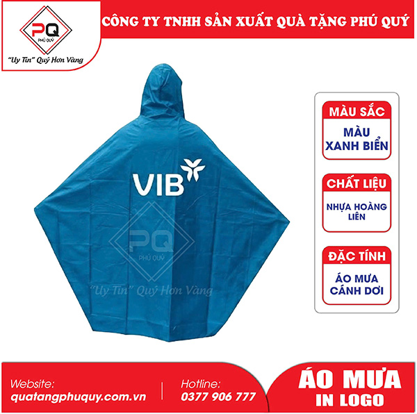 Áo mưa in logo ngân hàng VIB