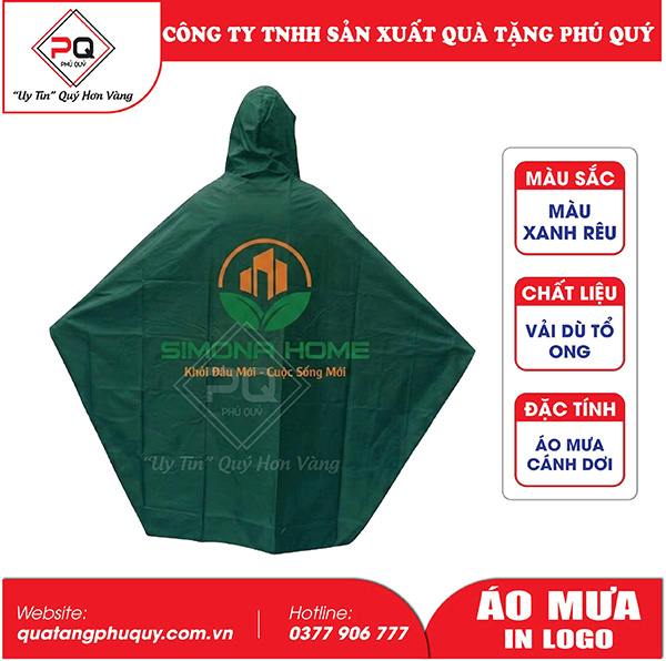 Áo mưa in logo cho công ty Bất Động Sản