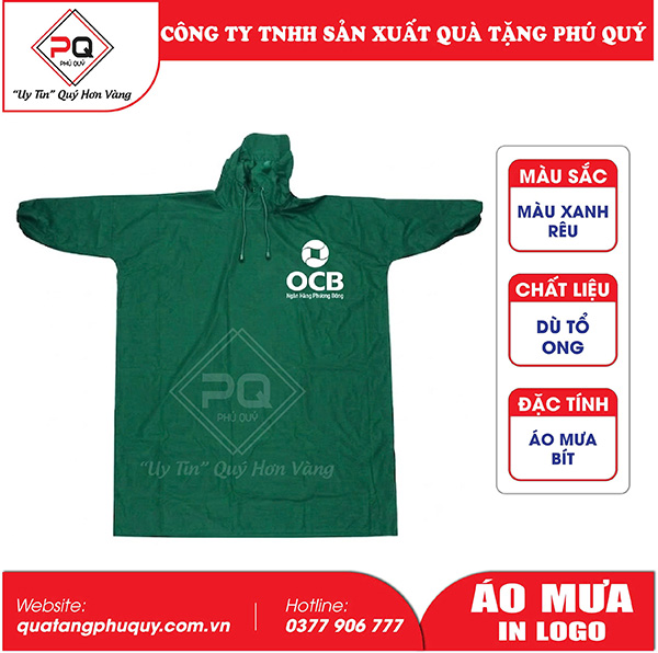Áo mưa in logo ngân hàng OCB