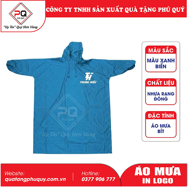 Áo mưa in logo cửa hàng xe điện
