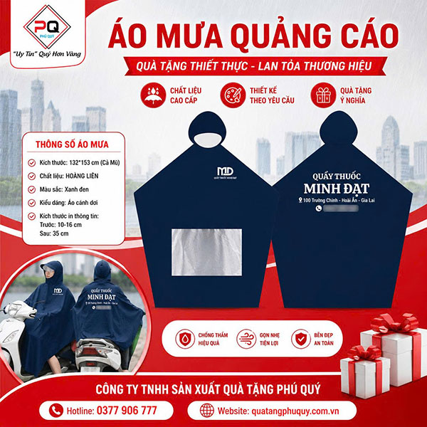 Áo mưa in logo giúp quảng bá thương hiệu hiệu quả với chi phí thấp