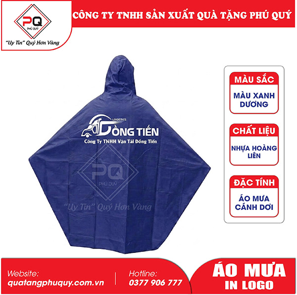 Áo mưa in logo công ty vận tải