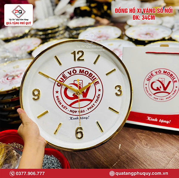 Quà Tặng Phú Quý - Địa chỉ sản xuất đồng hồ treo tường in logo uy tín