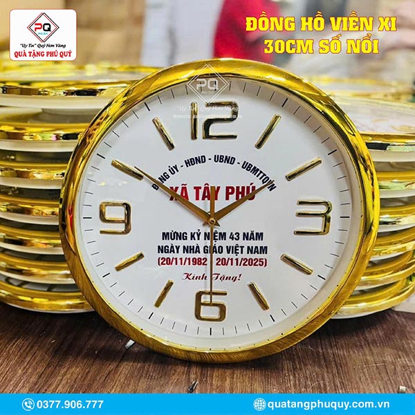 Đồng hồ viền xi 30cm - Số nổi Đồng hồ viền xi 30cm - Số nổi